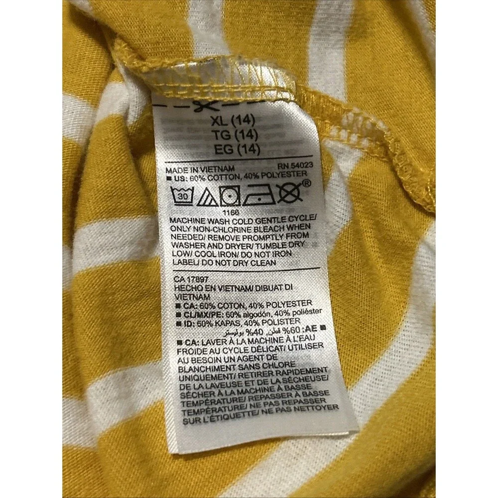 Old Navy Yellow Striped Racer Back Tank Top Girls Size XL